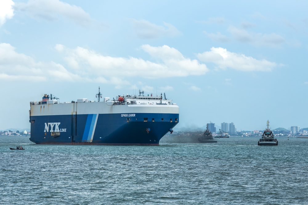 File photo shows an NYK car carrier