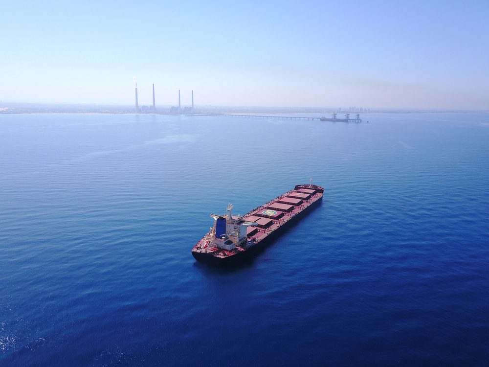 bulk carrier at anchor