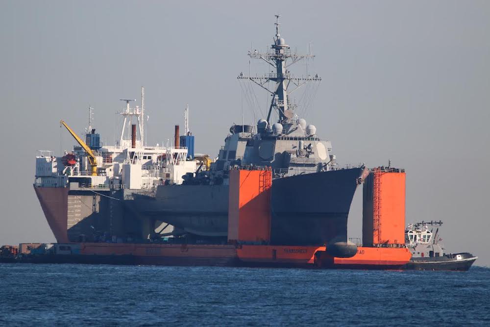 USS Fitzgerald Returns to Base with New Damage from Heavy Lift