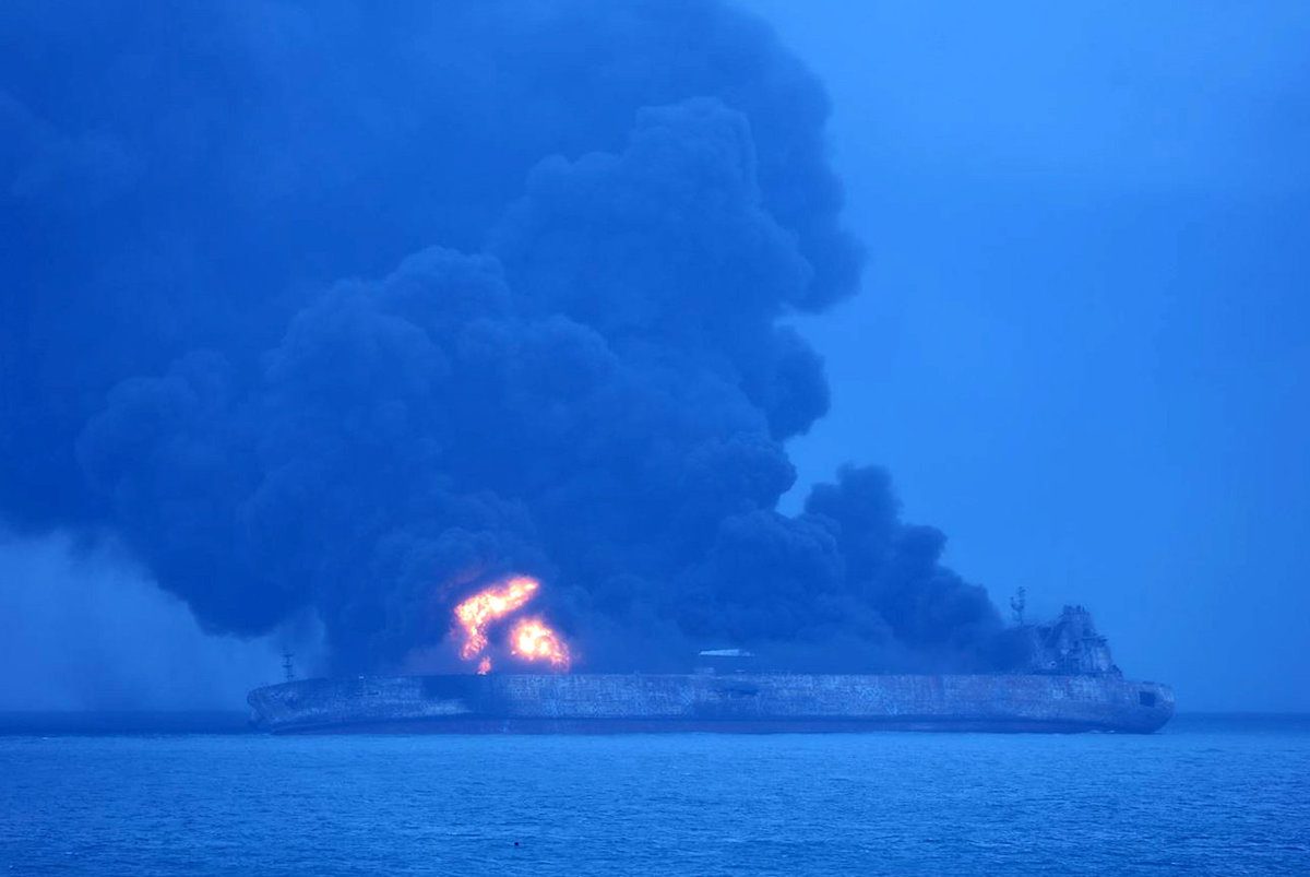 tanker collision off china