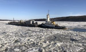 fuel barge beset by ice hudson river