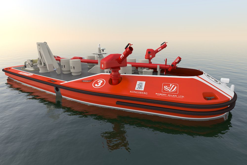 Kongsberg, Robert Allan Unveil Unmanned Fire Boat Design