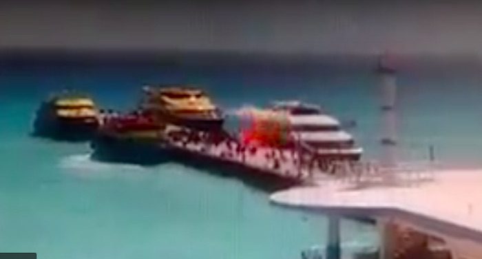 Caught on Video: Explosion Rocks Ferry Docked in Playa Del Carmen, Mexico