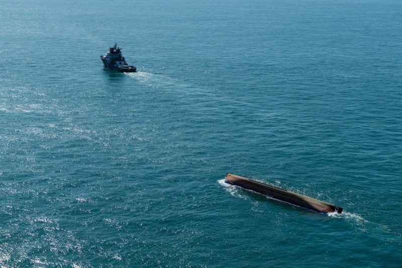 britannica hav wreck under tow