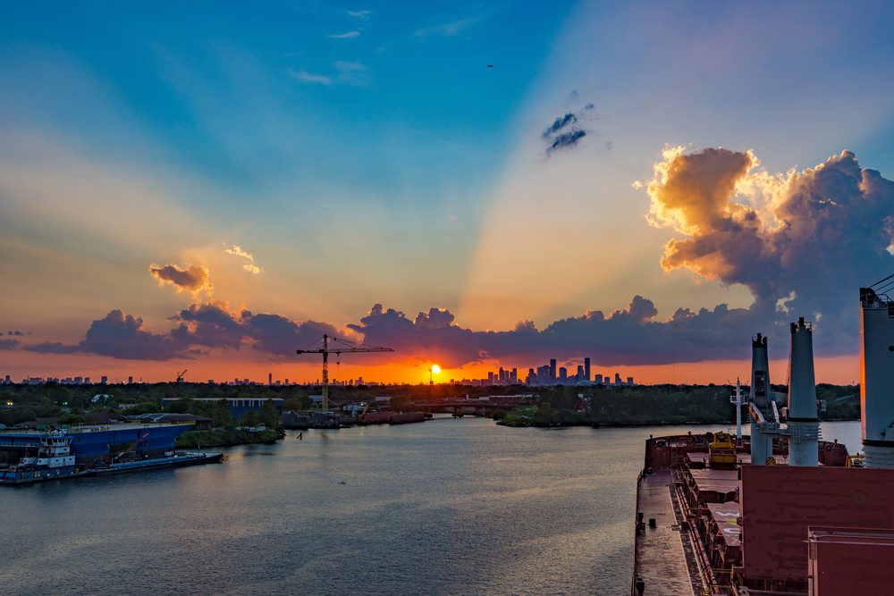 Houston Skyline At Sunrise