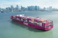 Pink One Container Ship Ship Photos of the Day - Japan's Giant Pink Ships