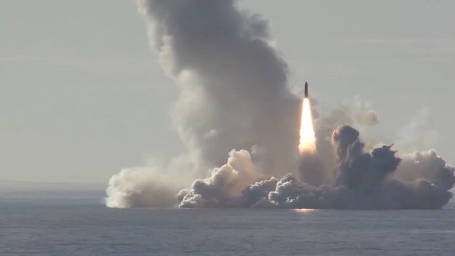Watch: Russian Nuclear Submarine Rapid-Fires Four Ballistic Missiles