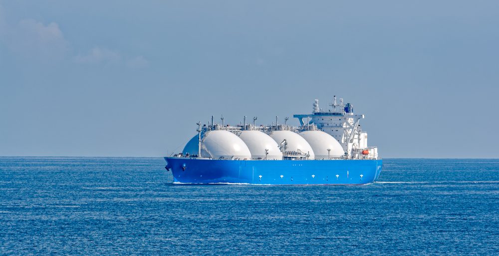 blue lng carrier at sea