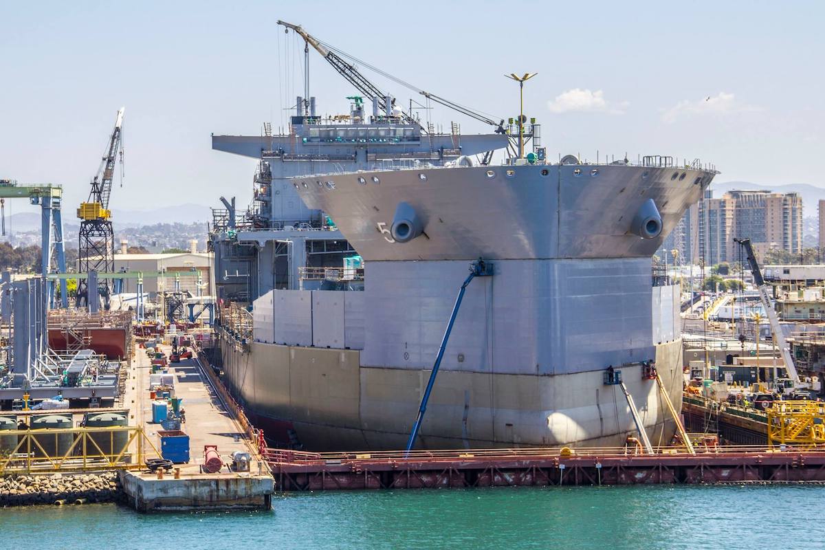 NASSCO Dry Dock Containing Newbuild Military Sealift Command Ship Accidentally Floods