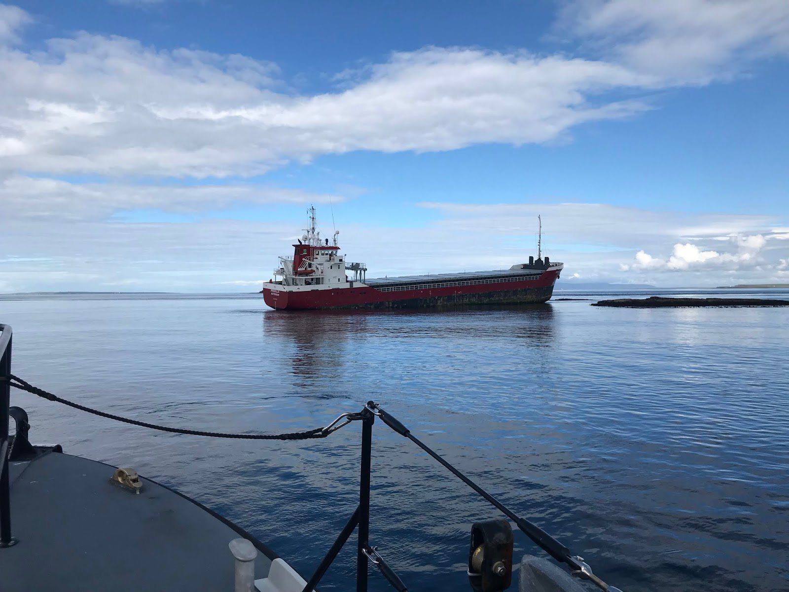Dutch Cargo Ship Aground in the Pentland Firth Off Scotland