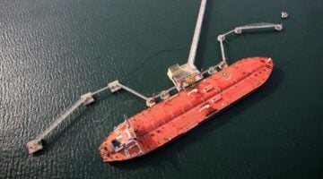 Stock photo shows an oil tanker at a terminal