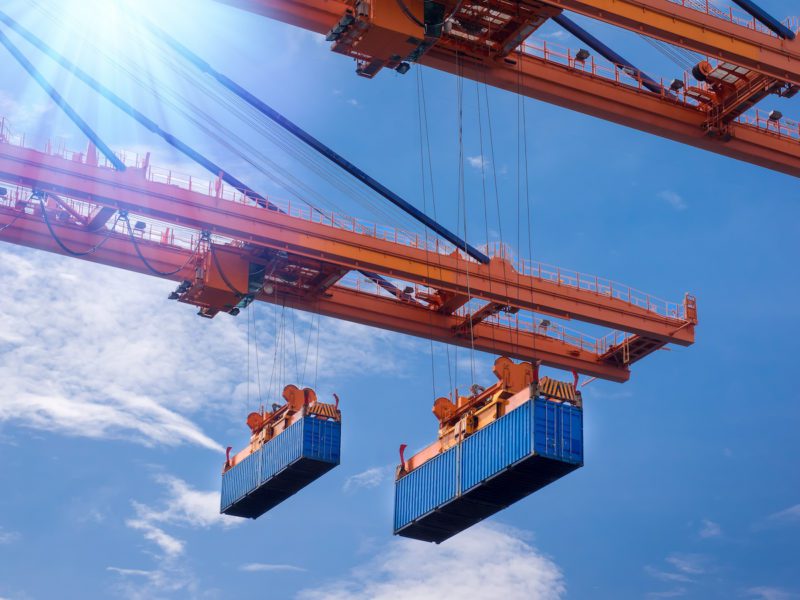 shipping container port