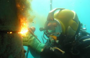 diver with broco torch
