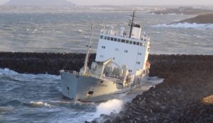 ship aground in iceland