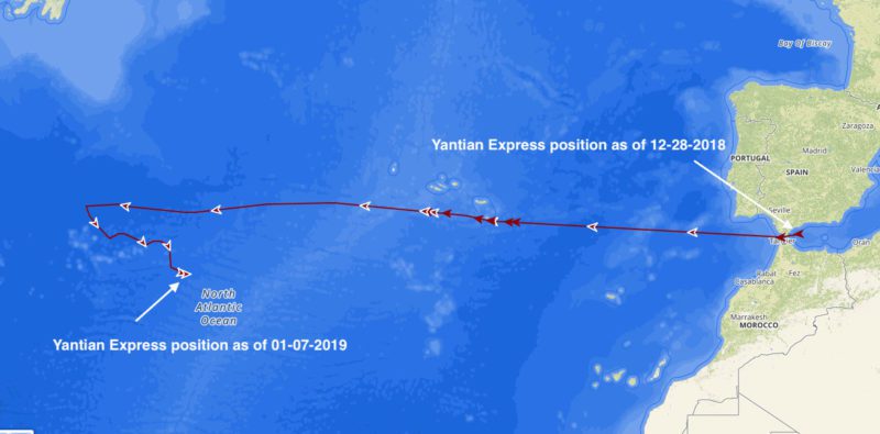 yantian express position