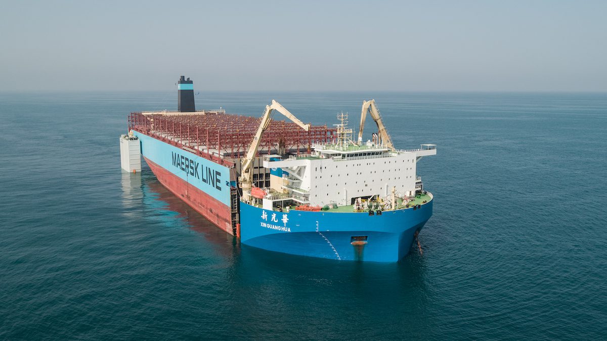 Photos: Cut Up Maersk Honam Heads to South Korea for Rebuild
