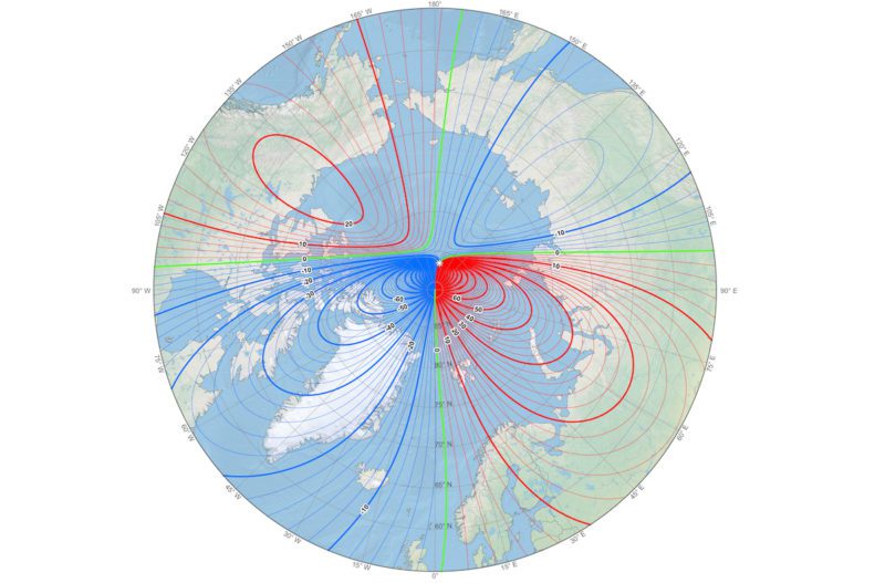 magnetic north pole