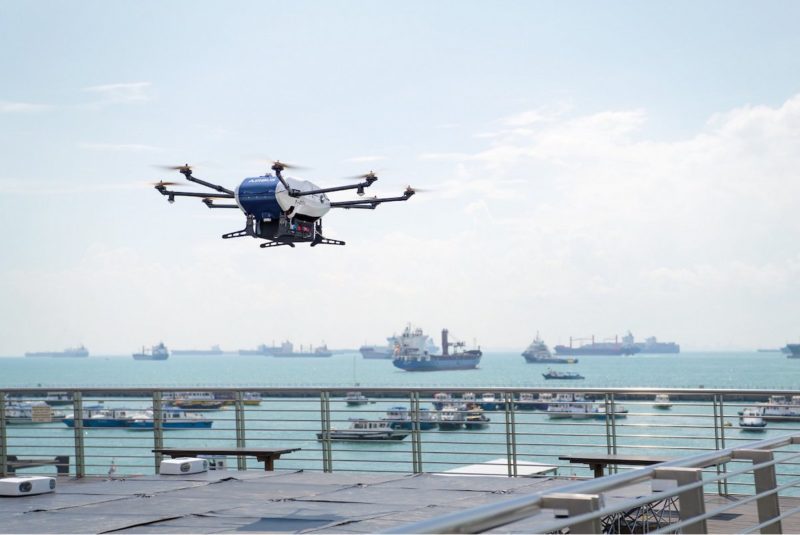 shore-to-ship drone delivery