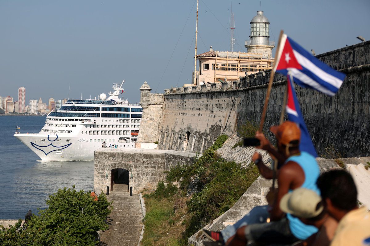 FILE PHOTO: U.S. Carnival cruise ship Adonia arrives at the Havana bay, the first cruise liner to sail between the United States and Cuba since Cuba's 1959 revolution