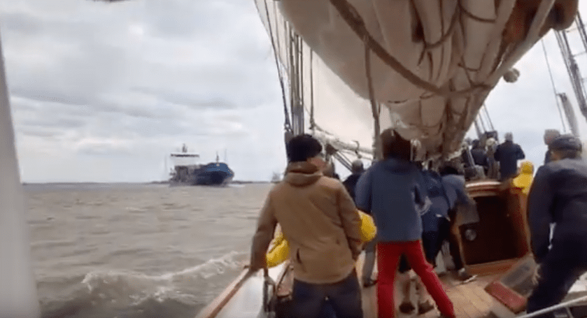 Video Shows Frantic Moments Before Historic Schooner’s Collision with Containership