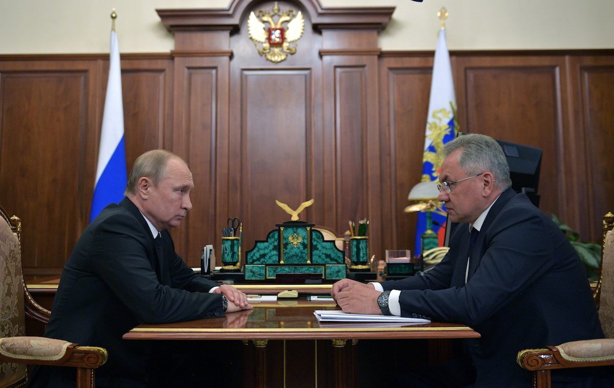 Russia's President Putin meets with Defence Minister Shoigu in Moscow