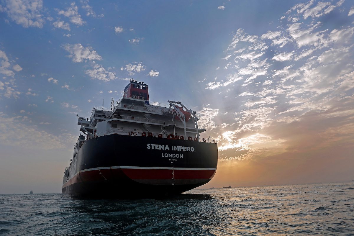 Stena Impero, a British-flagged vessel owned by Stena Bulk, is seen at Bandar Abbas port