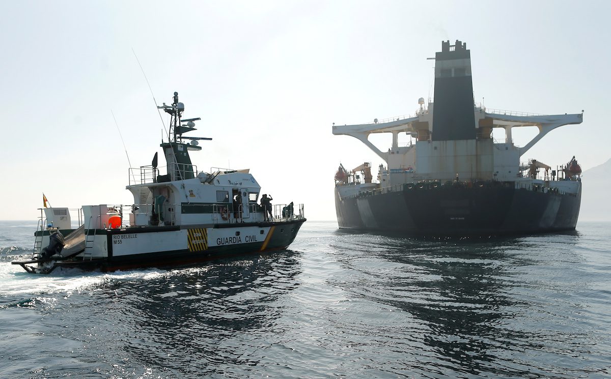 Iran Tanker Shifts Position But Still at Anchor Off Gibraltar