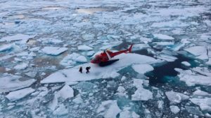 Helicopter Landing On icebergs