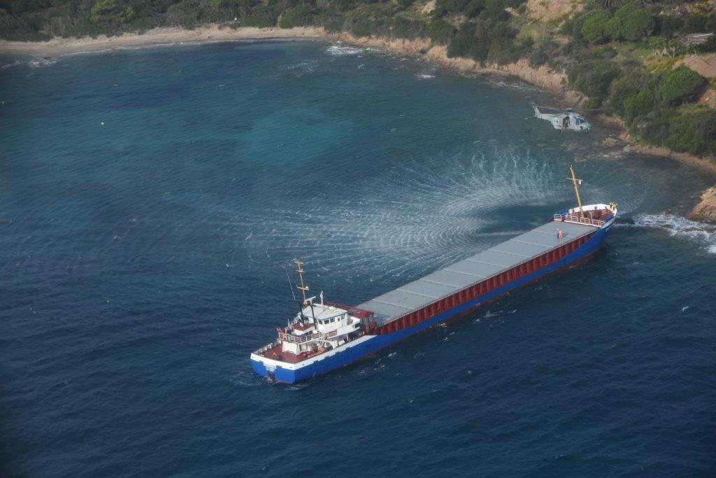Cargo Ship Runs Aground in Corsica