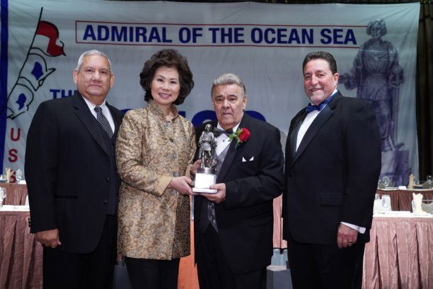 U.S. Transportation Secretary Elaine L. Chao Receives Prestigious Admiral of the Ocean Sea Award