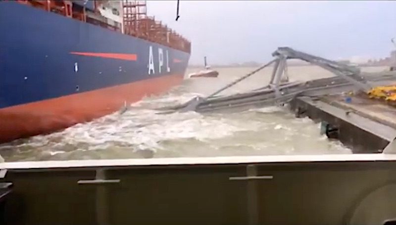 Incident Video: APL Containership Collapses Crane at Port of Antwerp