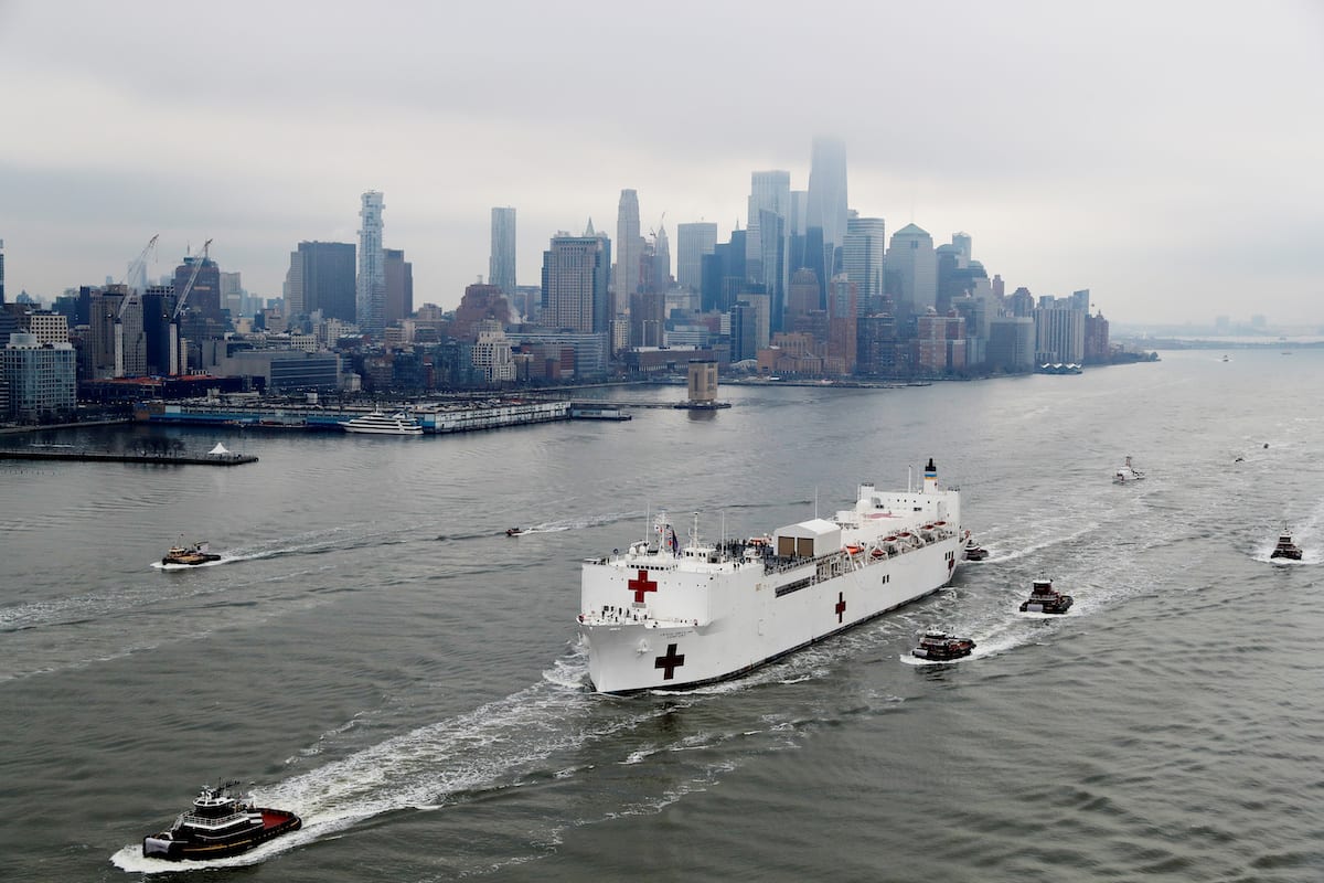 PHOTOS: USNS Comfort Arrives in New York Harbor