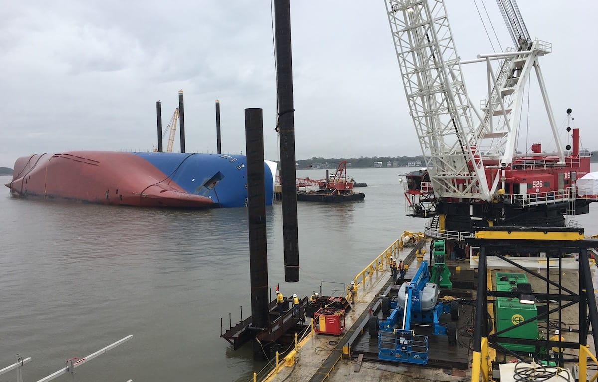 Pile-Driving Completed in Golden Ray Salvage