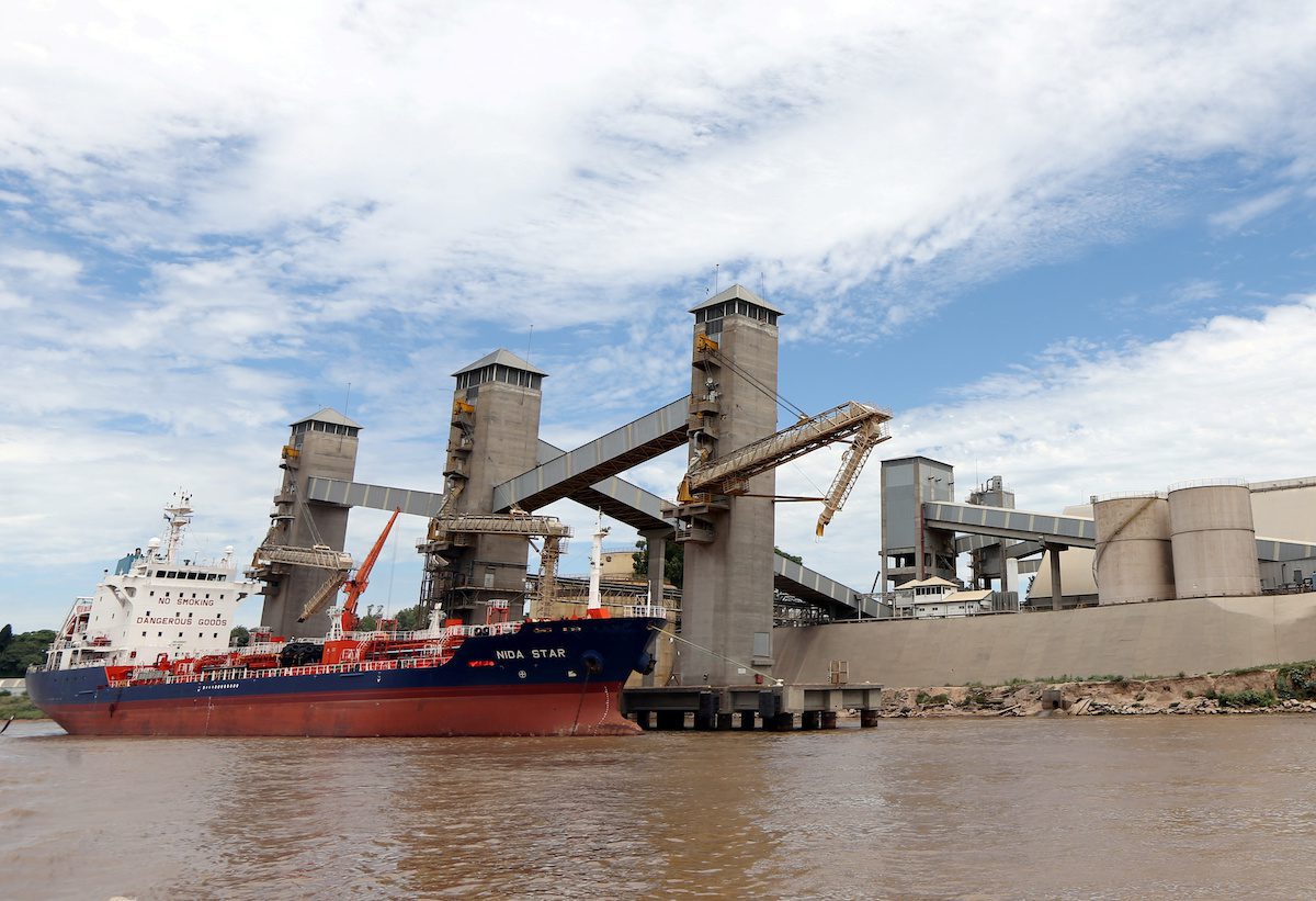 Grain ship in argentina