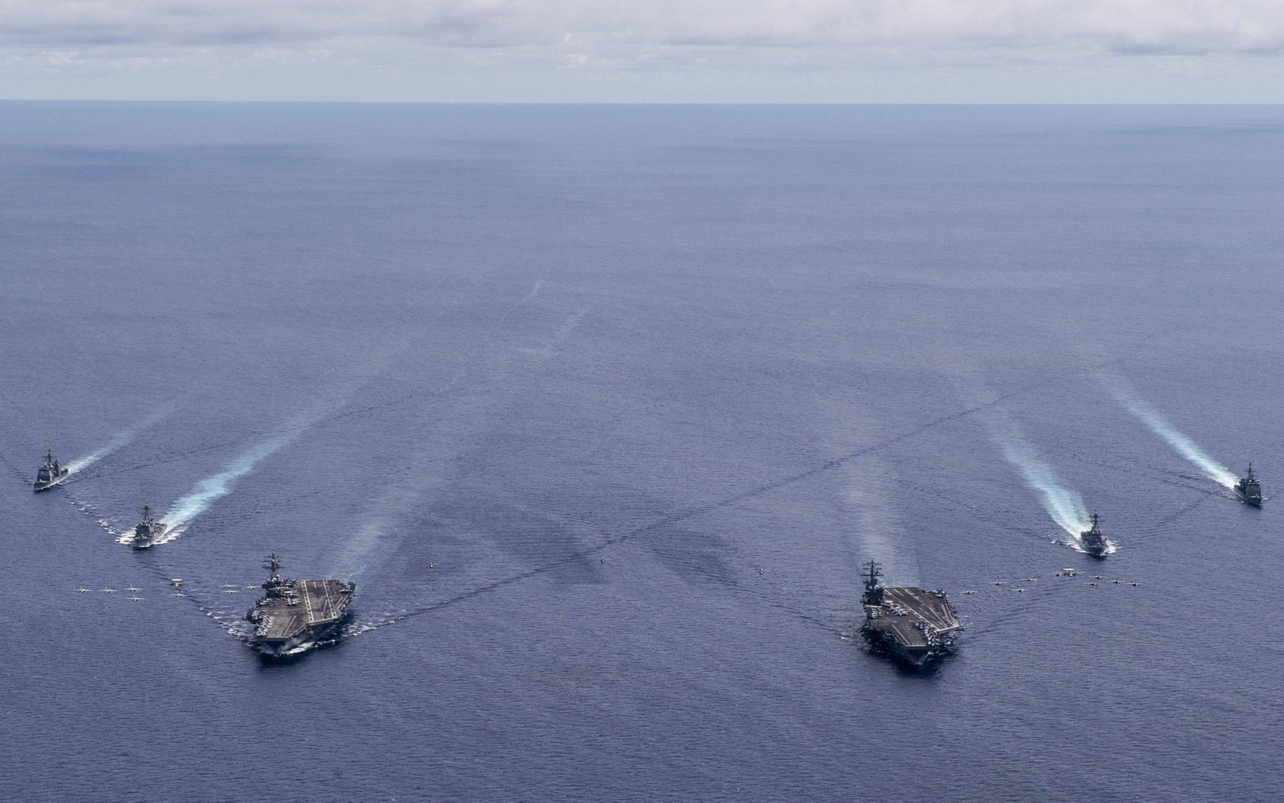 U.S. Navy Aircraft Carriers Conduct South China Sea Drills as China Watches