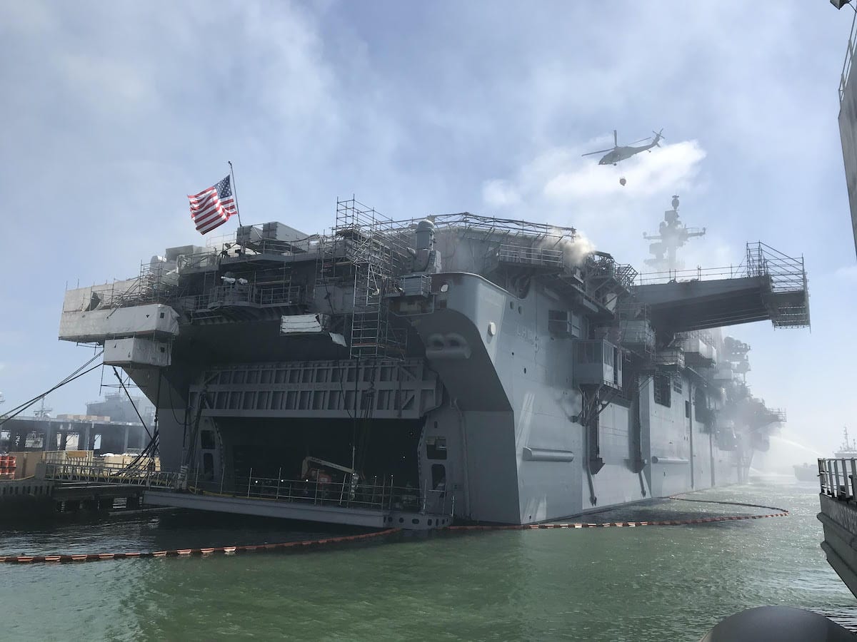 Firefighters Put Out Flames Aboard USS Bonhomme Richard; Vessel’s Future Unknown