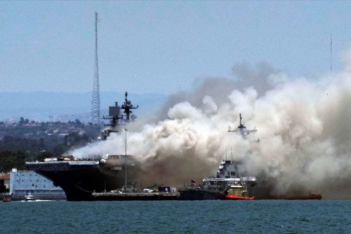 Several Injured as U.S. Navy Ship Catches Fire in San Diego