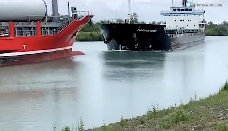 Head-On Collision in Great Lakes’ Welland Canal – Caught on Camera