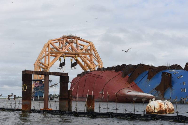 Photos: Towering VB10000 Arrives at Golden Ray Wreck Site