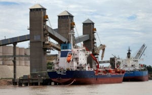 Loading Soybeans aboard ship in Rosario, Argentina