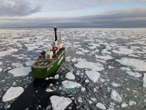 Greenpeace's Arctic Sunrise Navigating In Ice