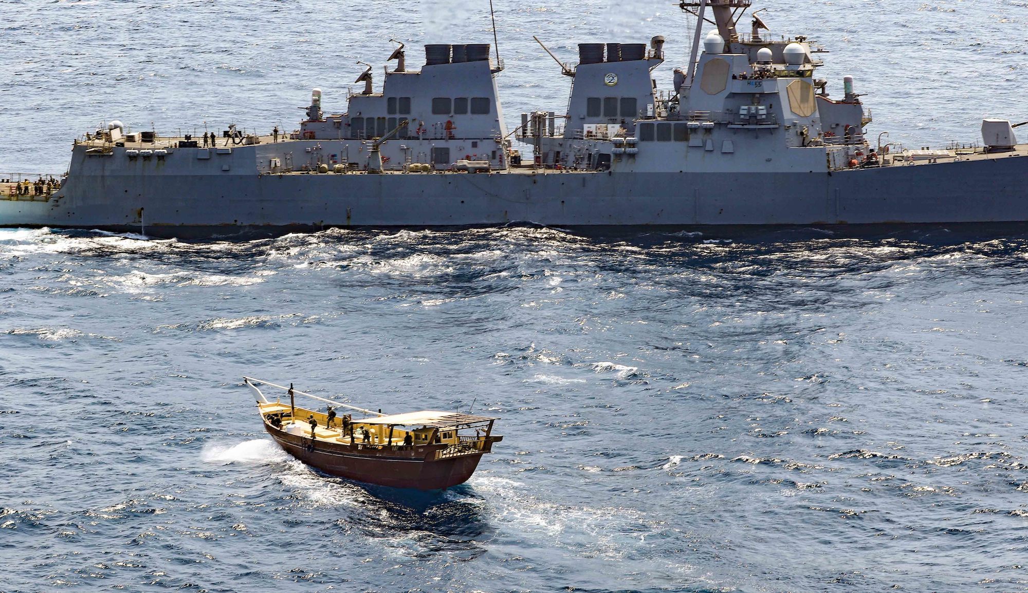 U.S. Navy Destroyer Seizes Weapons Cache from Dhows Off Somalia