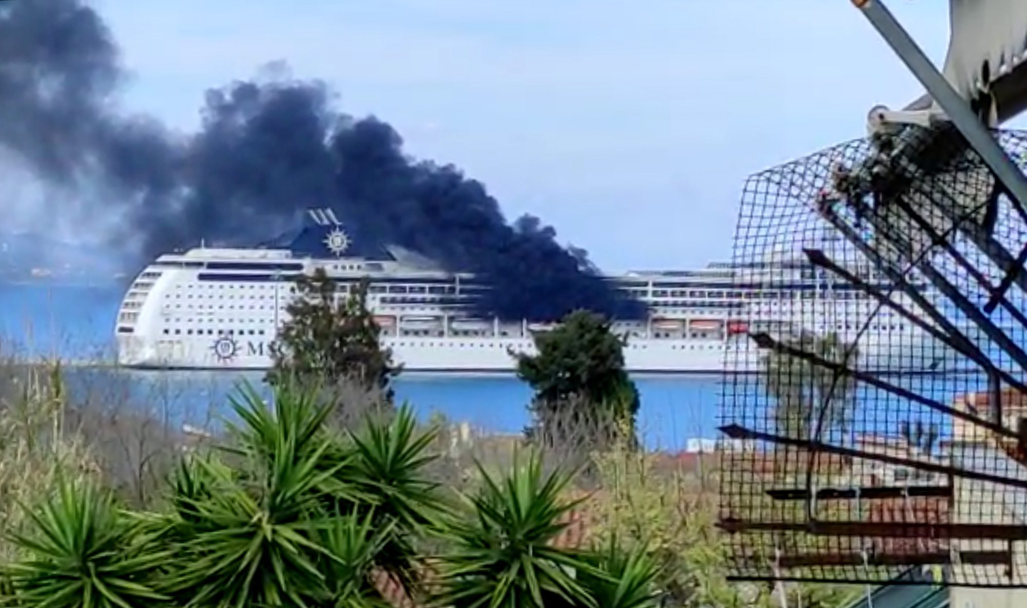 Fire on MSC Lirica in Greece