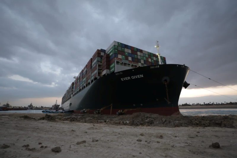 Stranded container ship Ever Given, one of the world's largest