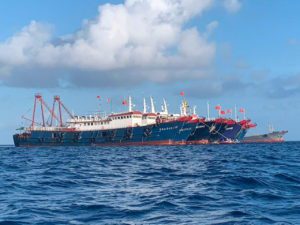 Chinese vessels at Whitsun Reef, South China Sea