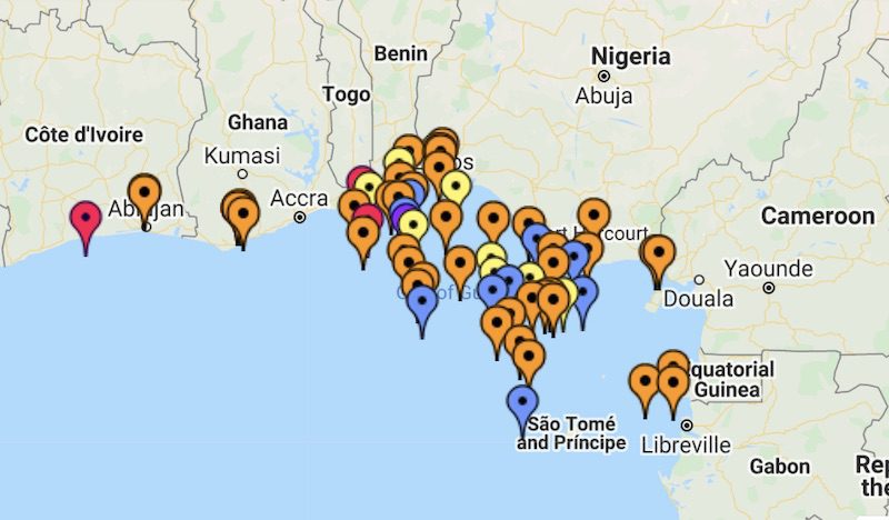 gulf of guinea piracy map 2020