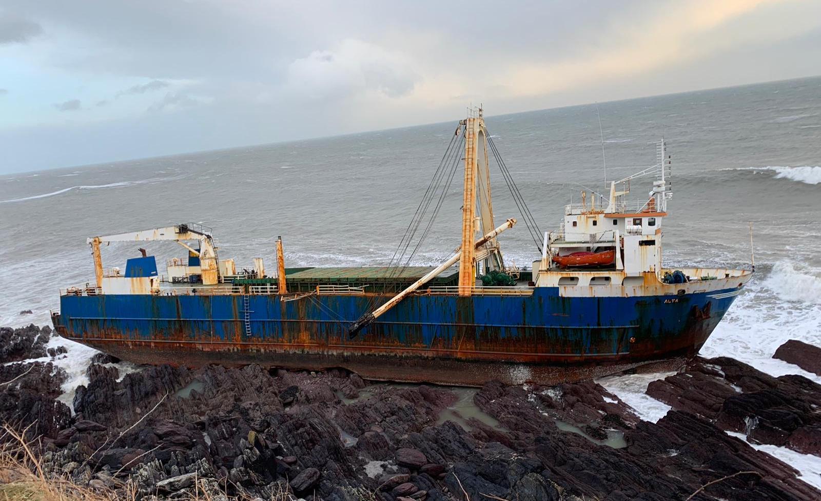 One Year After Grounding, Abandoned Cargo Ship Continues to Pose a Hazard in Ireland