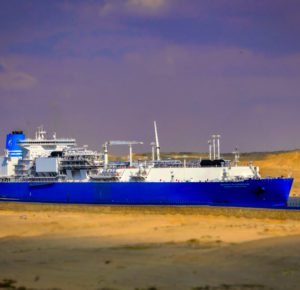 Russian FPSO MARSHAL VASILEVSKIY Transiting the Suez Canal