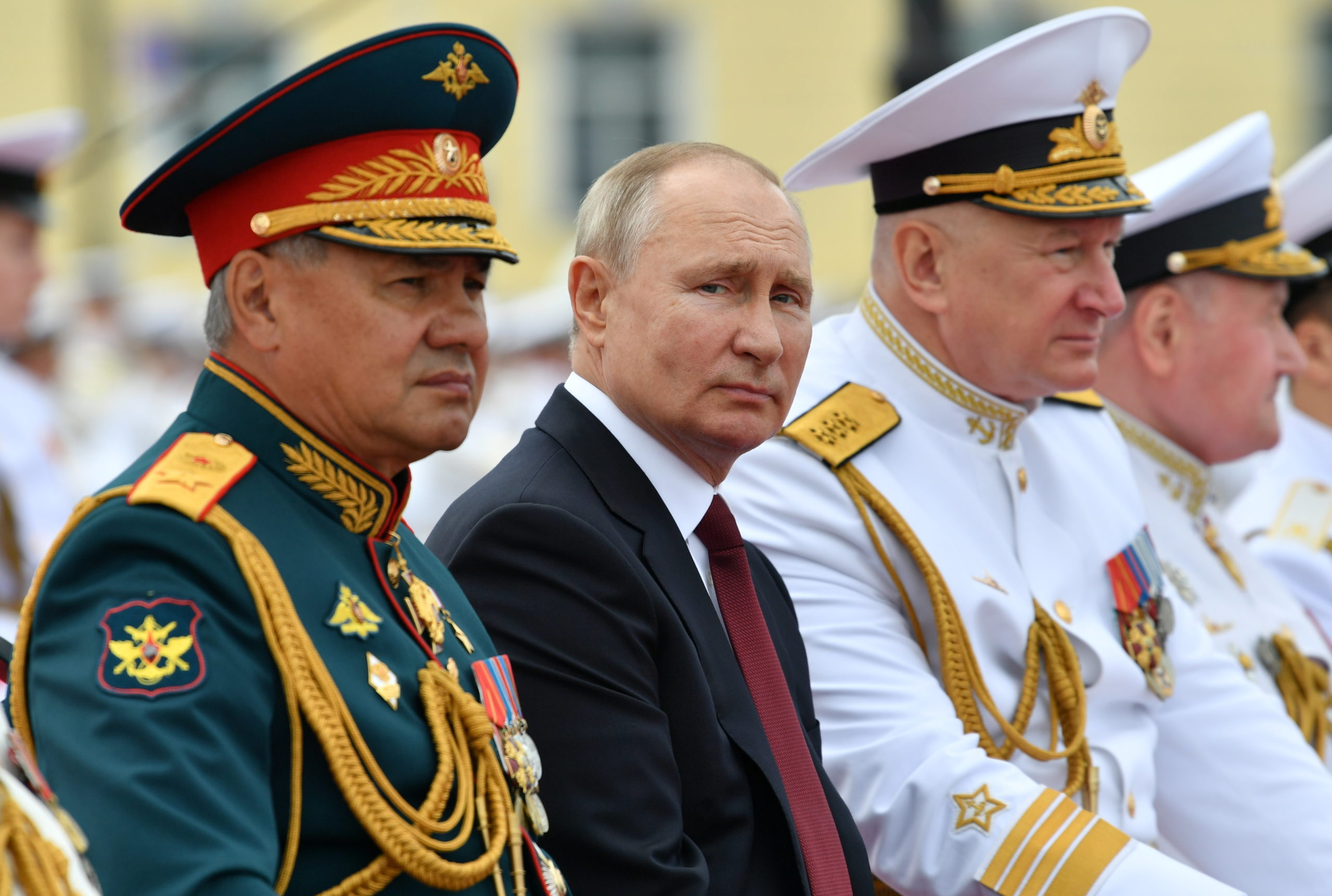 Russia's President Vladimir Putin at Navy Day Ceremony
