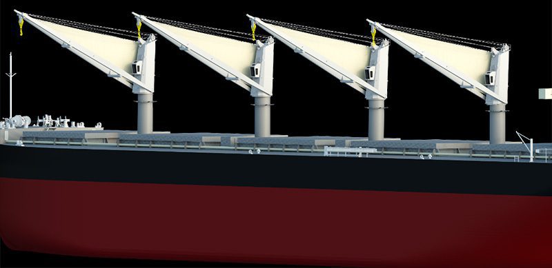 MOL Exploring Triangular Sails Attached to Ships’ Cranes to Boost Propulsion